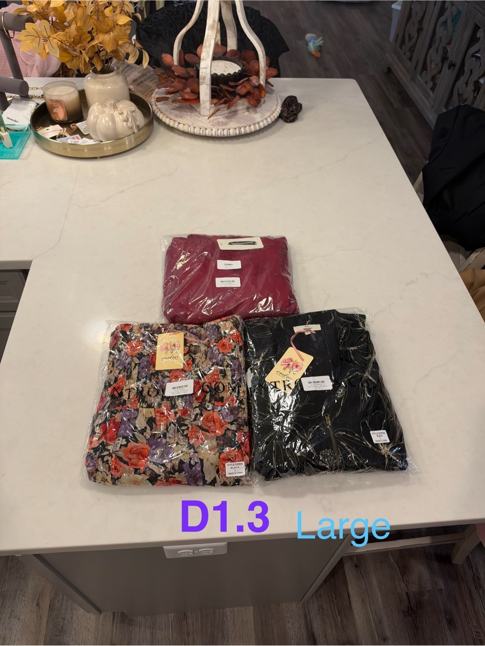 3 Entro Women's Midi Skirt Trio - Black, Burgundy, Multicolor Floral New (L)